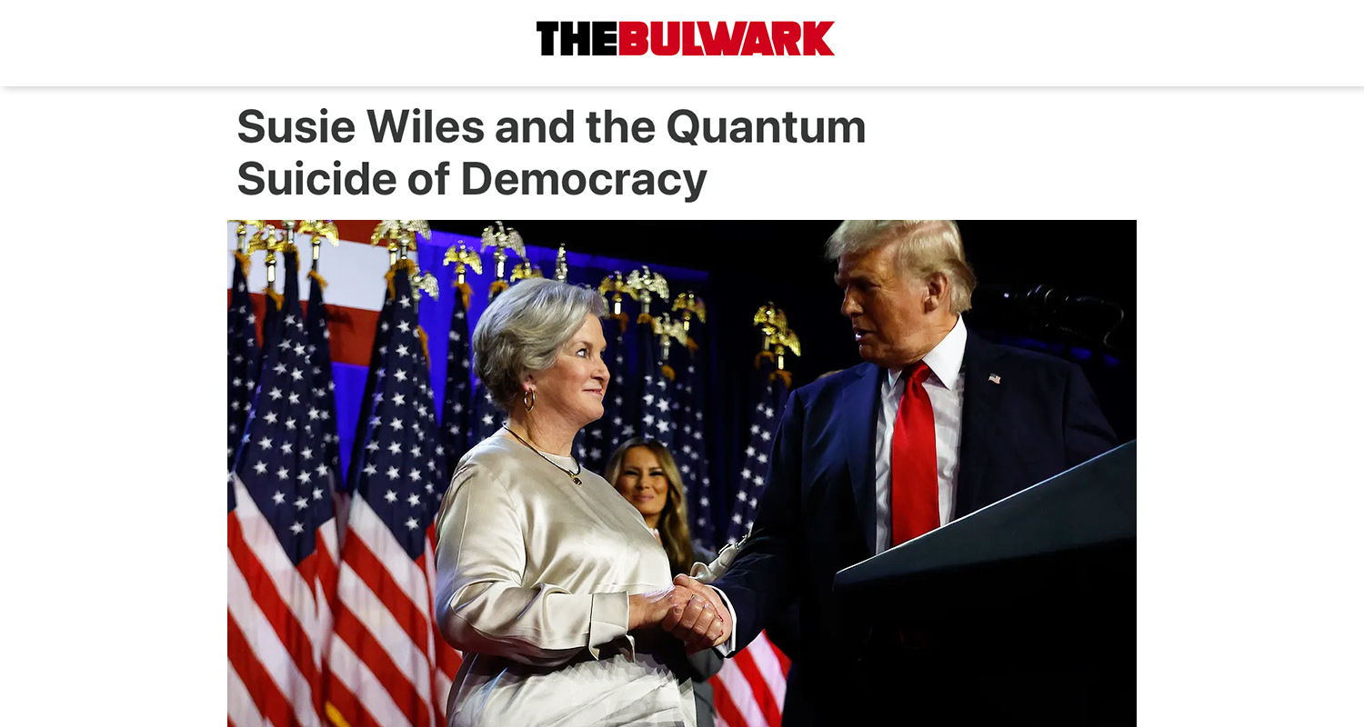 Susie Wiles and the Quantum Suicide of Democracy