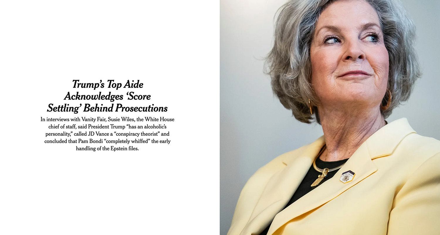 Trump’s Top Aide Acknowledges ‘Score Settling’ Behind Prosecutions