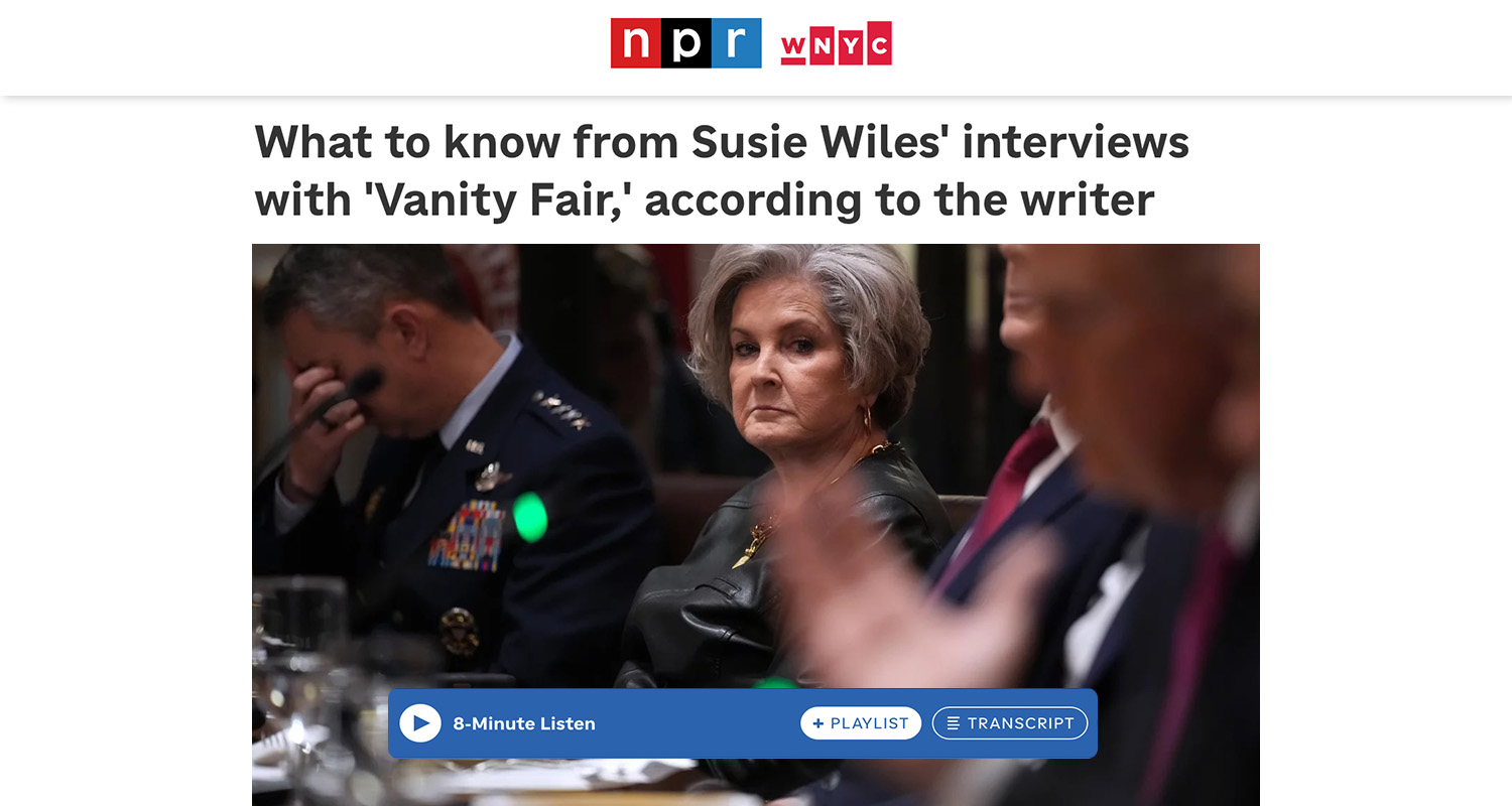 What to know from Susie Wiles' interviews with 'Vanity Fair,' according to the writer