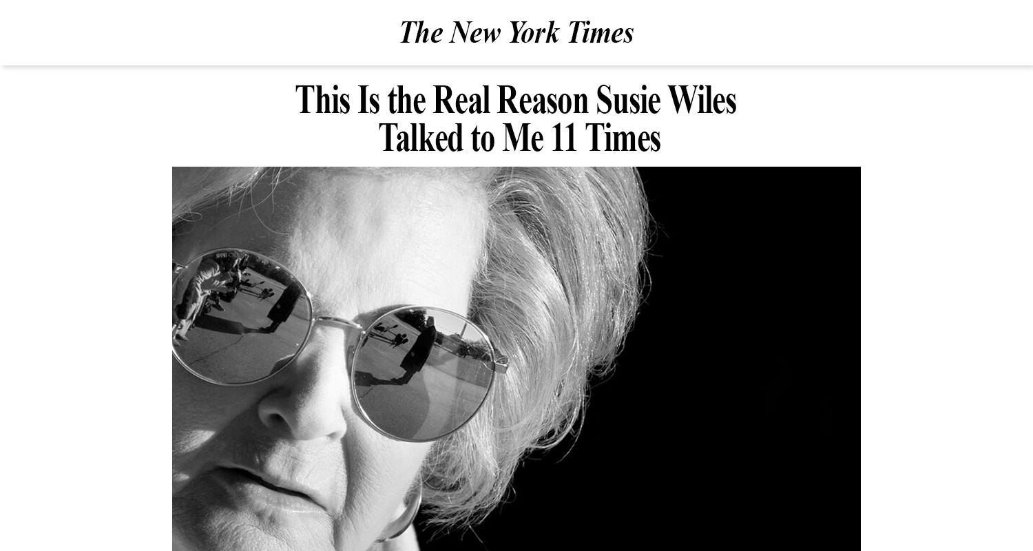 This Is the Real Reason Susie Wiles Talked to Me 11 Times